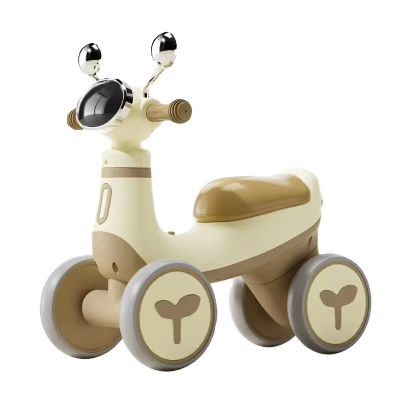 Children's baby balance car, baby toy four-wheel yo-yo car with music light