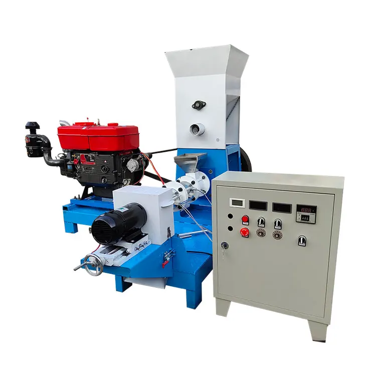 Manufacturer Floating Fish Feed Mill Pellet Extruder Machine with Diesel Engine