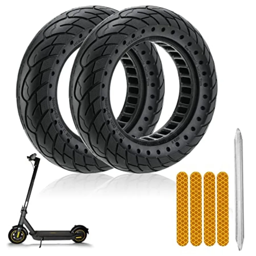 

Solid Rubber Tire 10x2.5 Inch for Ninebot Segway MAX G30 G30P G30LP Electric Scooter, 60/70-6.5 Honeycomb Explosion-Proof Doubl