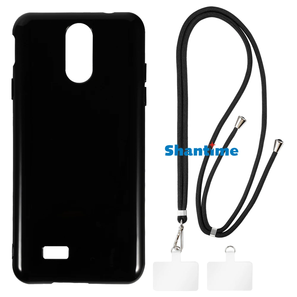 Suitable for Brondi Amico Smartphone S+B Nero Case + Ajustable Neck/Crossbody Lanyards and Spacers, Silicone TPU Cover with Soft