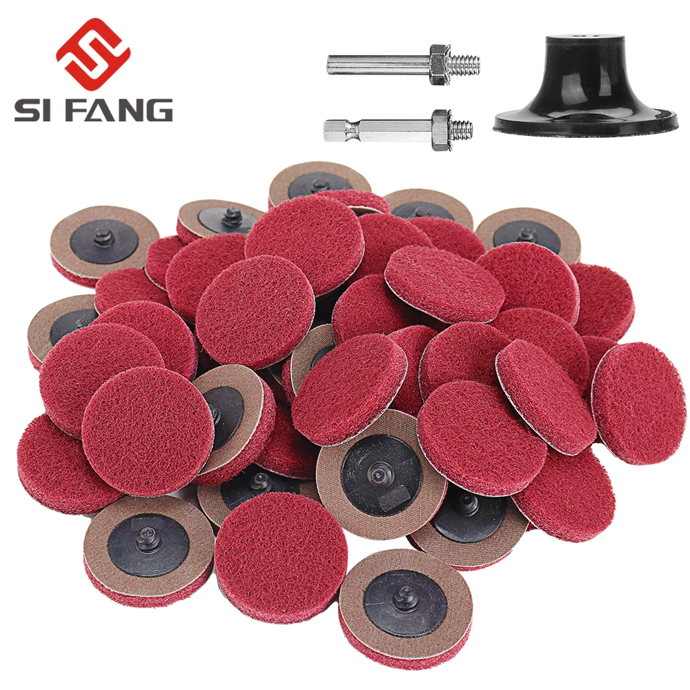 30pcs 2inch Roll Lock Surface Sanding Discs Pad Polishing Sandpaper For Woodworking Metal Rotary Tools