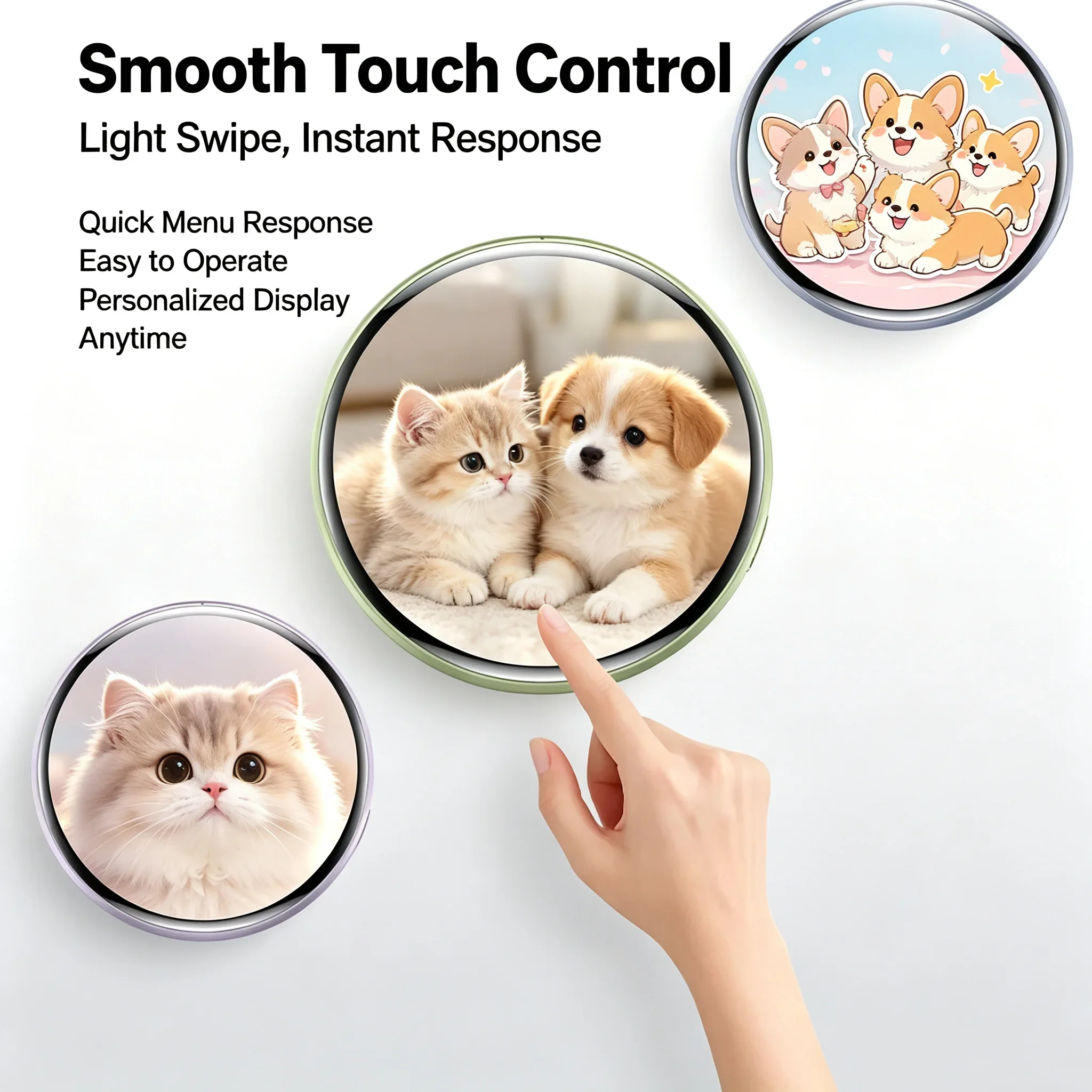 KEBIDUMEI Dynamic Electronic Badge Display Pin ACG Pendant 1.7 In Touch Screen Anime E-Badge For Game Fans Friend Gift view 3