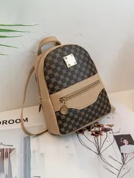 Checkered Pattern Shoulder Backpack Large Capacity Handbag Crossbody Cell Phone Square Bag for Women