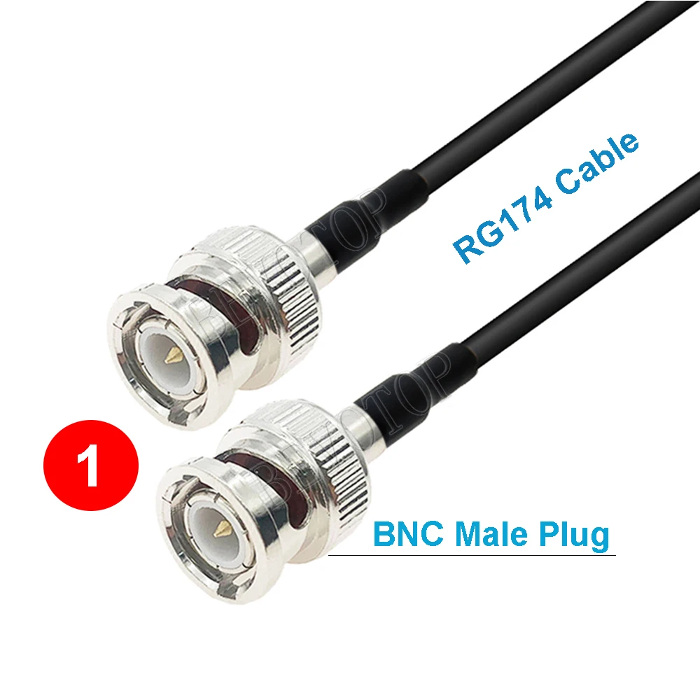 RG174 Cable BNC To BNC Male Female Plug Jack Nut Connector Right Angle Extension RF Coaxial Coax Jumper Pigtail 1M 5m 10M 15M