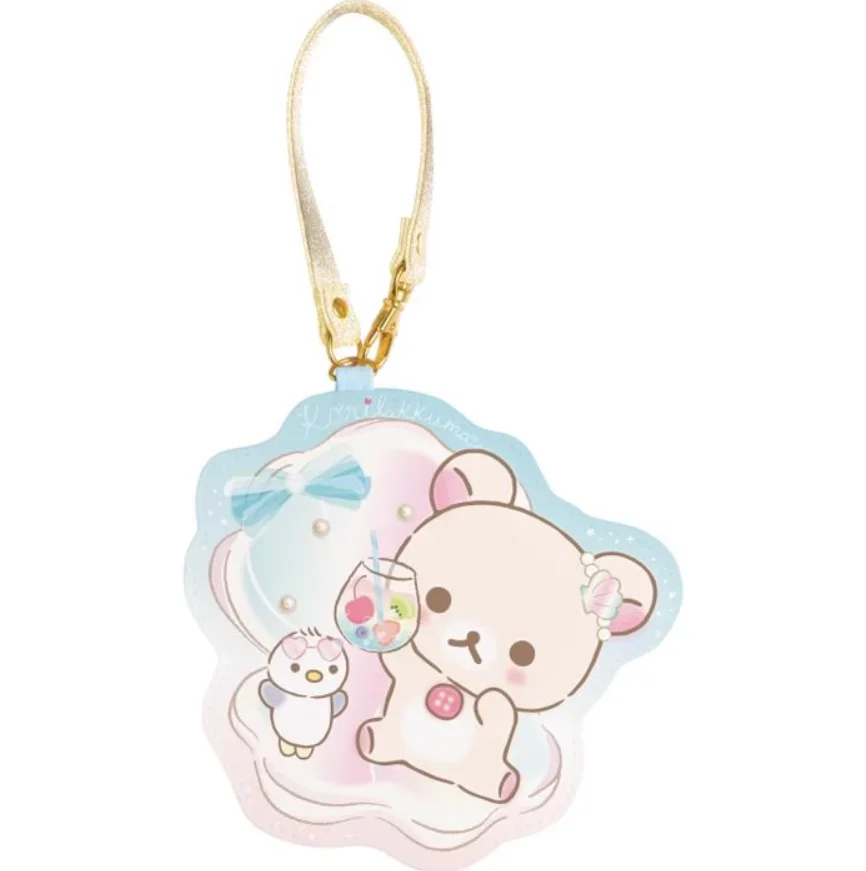 

Rilakkuma Korilakkuma ID Card Holder Cartoon Bear Cute Card Case Cover Leather Cardholder Kawaii Women Bag Keychain