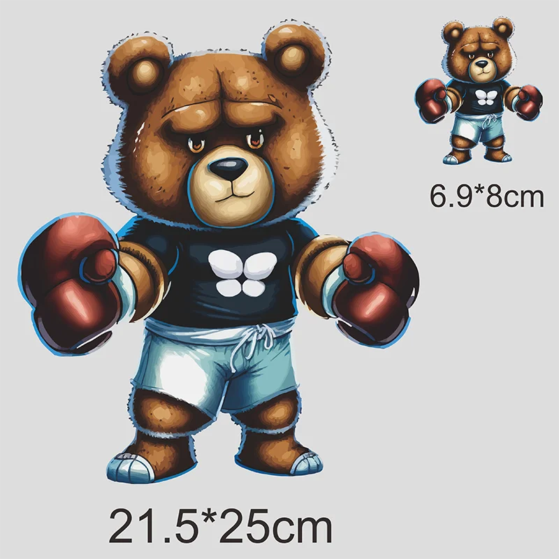 New Casual Bear Iron Sticker Patch For Clothing  Handsome Children Men Women T-Shirt Patch Hoodie DIY Time Can Still Be Washed