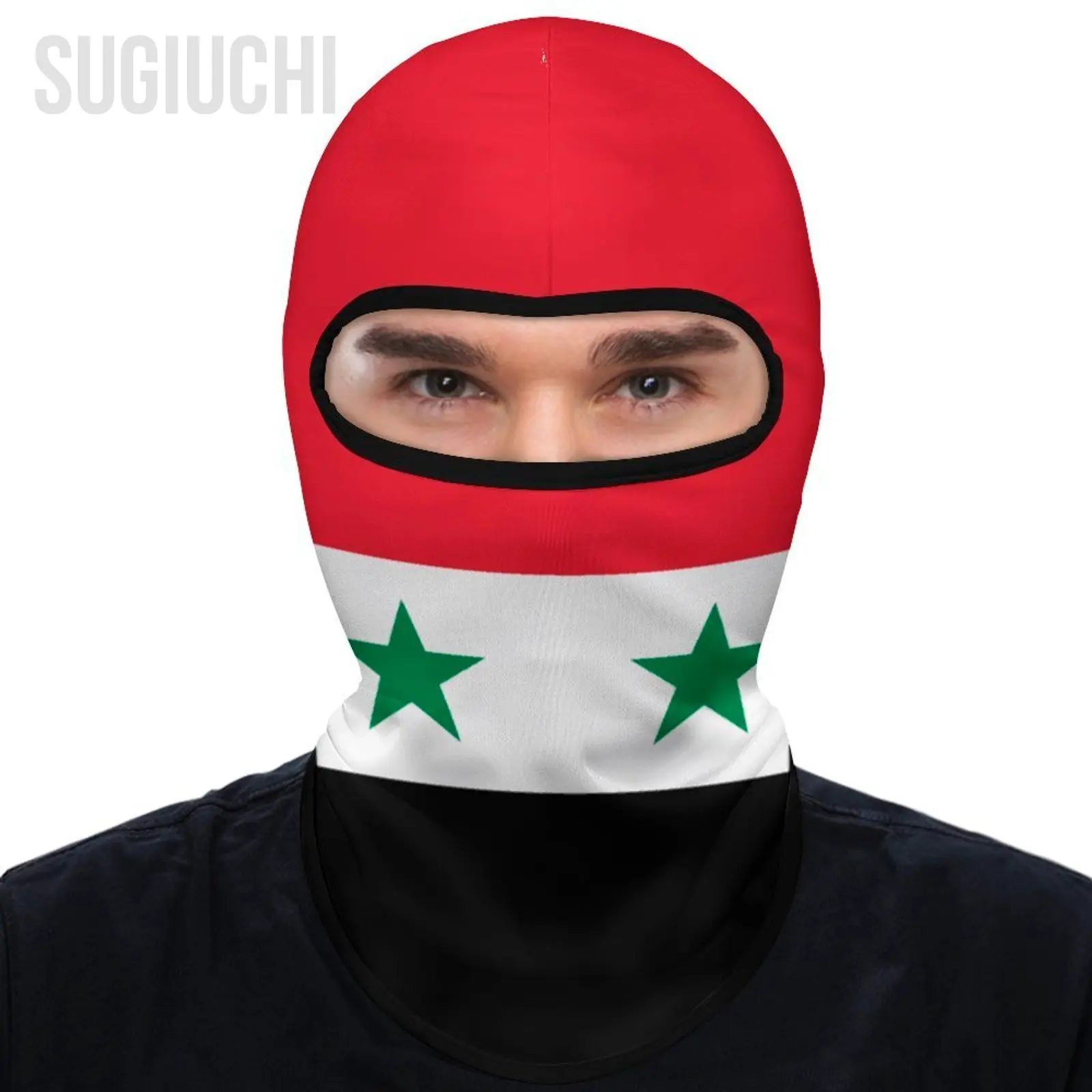 Syria Flag Outdoor Cool Sunscreen Motorcycle Face Mask Moto Biker Wind Cap Mask Stopper Windproof Bicycle Cycling Headgear