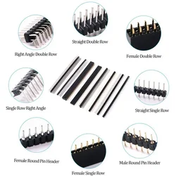 40pcs 8Value 2.54mm Pin Header PCB 40pin male and female PIN connector Assorted kit