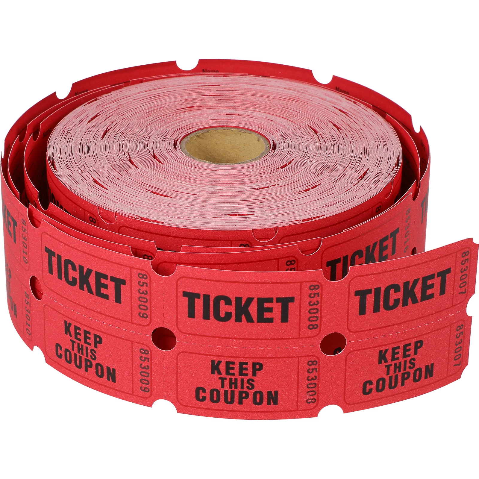 

Lottery Ticket Red Tickets Paper Universal Drinks Raffle for Events Coated Carnival Labels