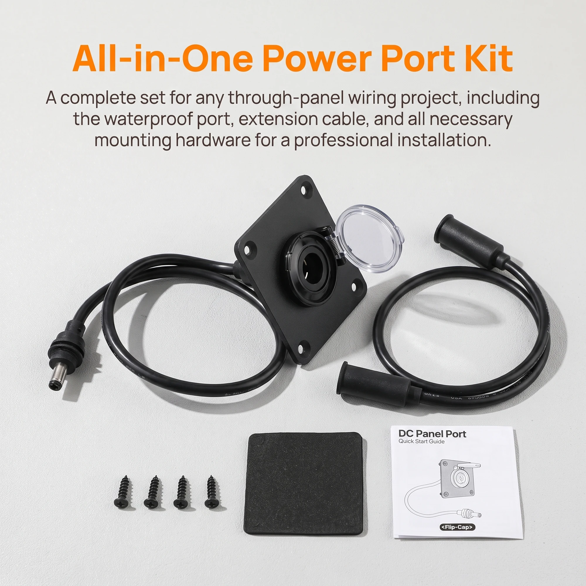 For Starlink Mini  Pass Through Wall Socket DC Female to Male Waterproof Cover Square Panel Socket +30cm Cable