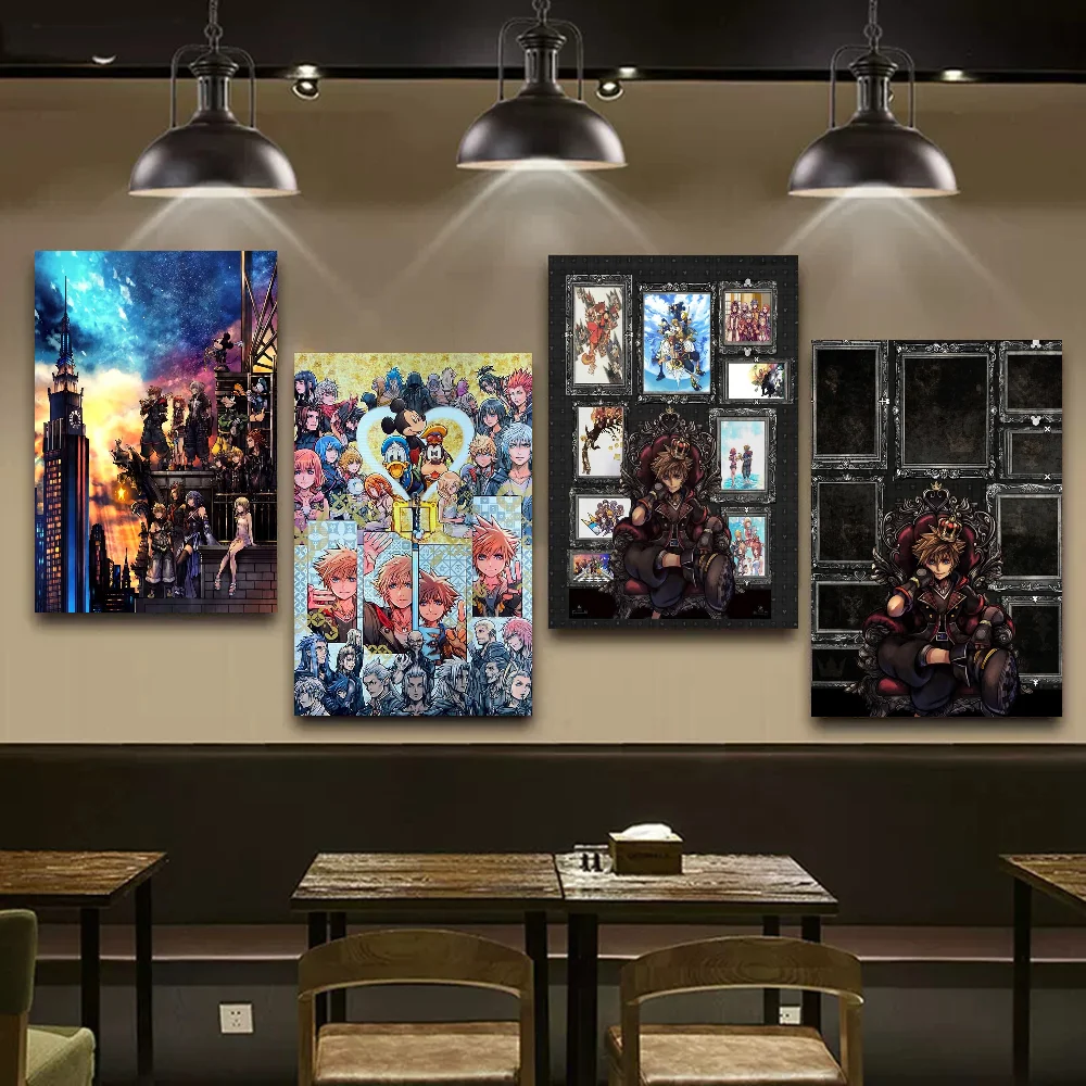 ملصقات Kinddoms Amine H-Hearts خمر ، مطبوعات ورقة بيضاء لاصقة ، ملصقات حائط فنية