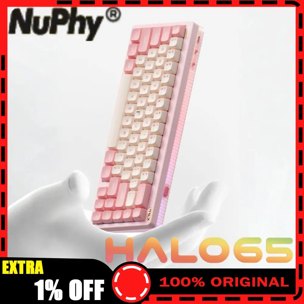 جديد NuPhy Halo 65 V2 لوحة مفاتيح ميكانيكية لاسلكية 3-وضع بلوتوث 2.4G مخصص مبادلة ساخنة Esports لوحة مفاتيح الألعاب لـ MAC/Windows