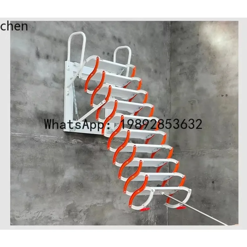 X-13  wall-mounted telescopic staircase duplex outdoor fire lift anti-skid folding ladder