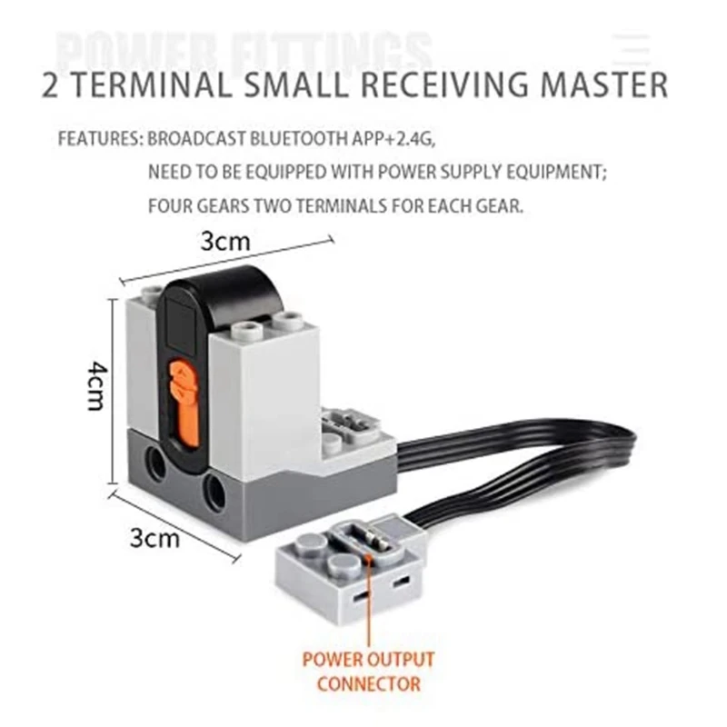 Juego de bloques de construcción con receptor IR RX 8884, accesorios de ladrillo, función de Control principal para funciones de potencia, 3 uds.