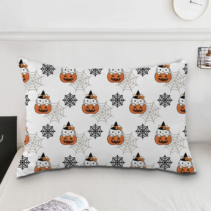 Halloween Hello Kittys Anime Cartoon Perifeer Print Patroon Dubbelzijdig Kussensloop Vakantie Huisdecoratie Kussensloop