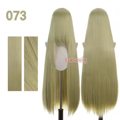 Bubuwig Synthetic Hair 100cm Long Straight Pure Color Cosplay Wigs Over 100 Colors Black White Red Blue Brown Wig Heat Resistant - Image 39