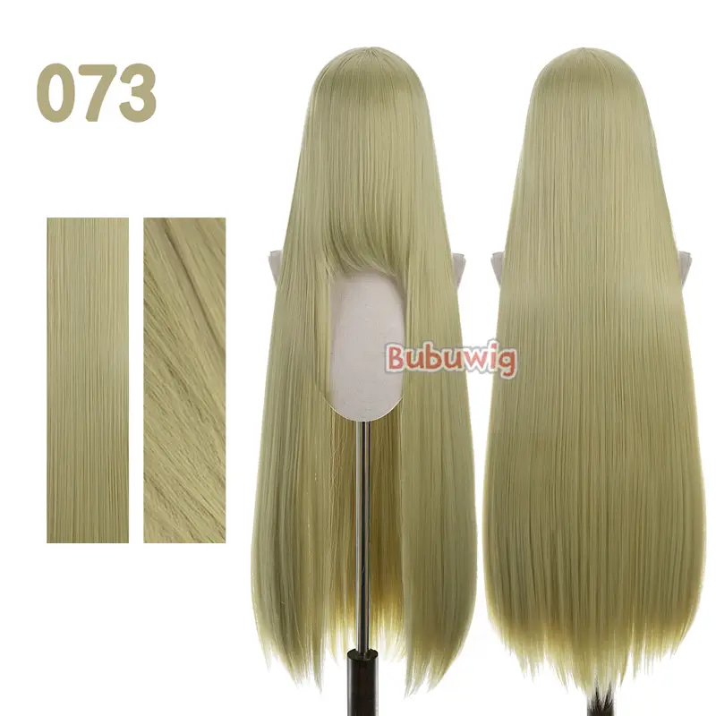 Bubuwig Synthetic Hair 100cm Long Straight Pure Color Cosplay Wigs Over 100 Colors Black White Red Blue Brown Wig Heat Resistant - Image 39