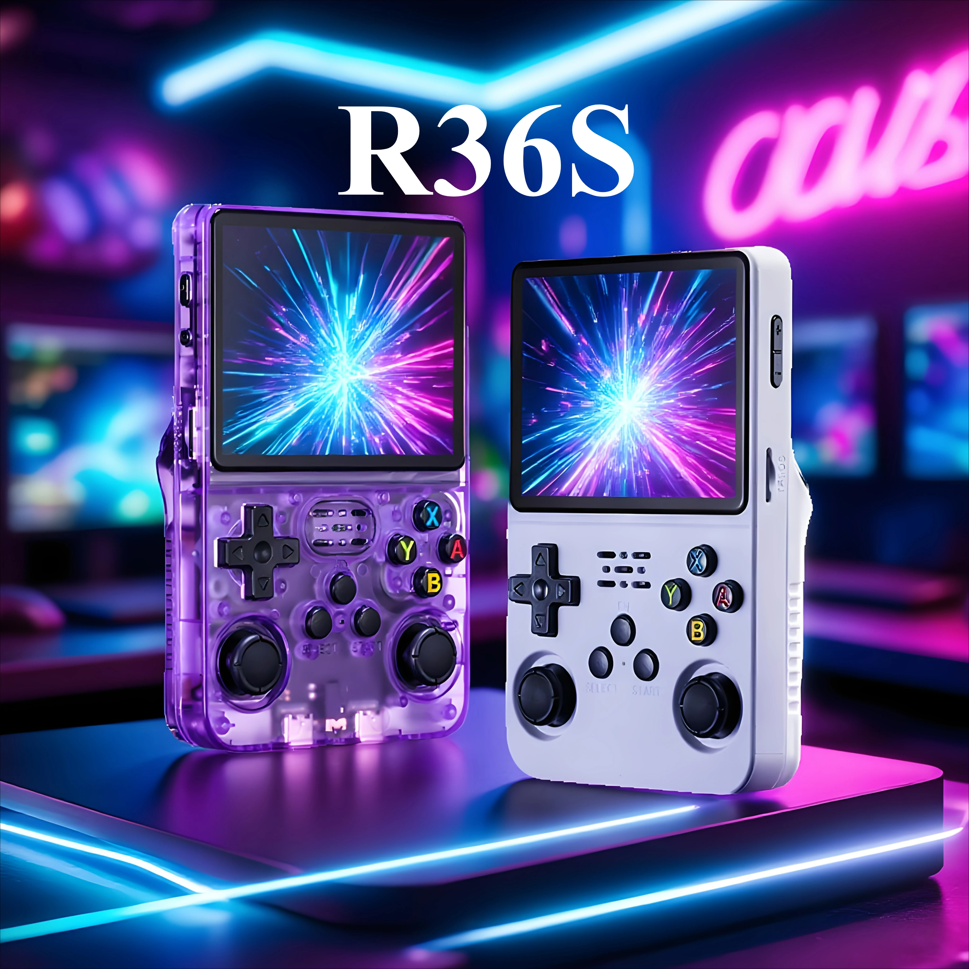 Konsola do gier przenośna R36S, ekran IPS 3,5 cala, 64 GB, klasyczne gry retro, przenośny odtwarzacz gier kieszonkowy, prezenty dla dzieci