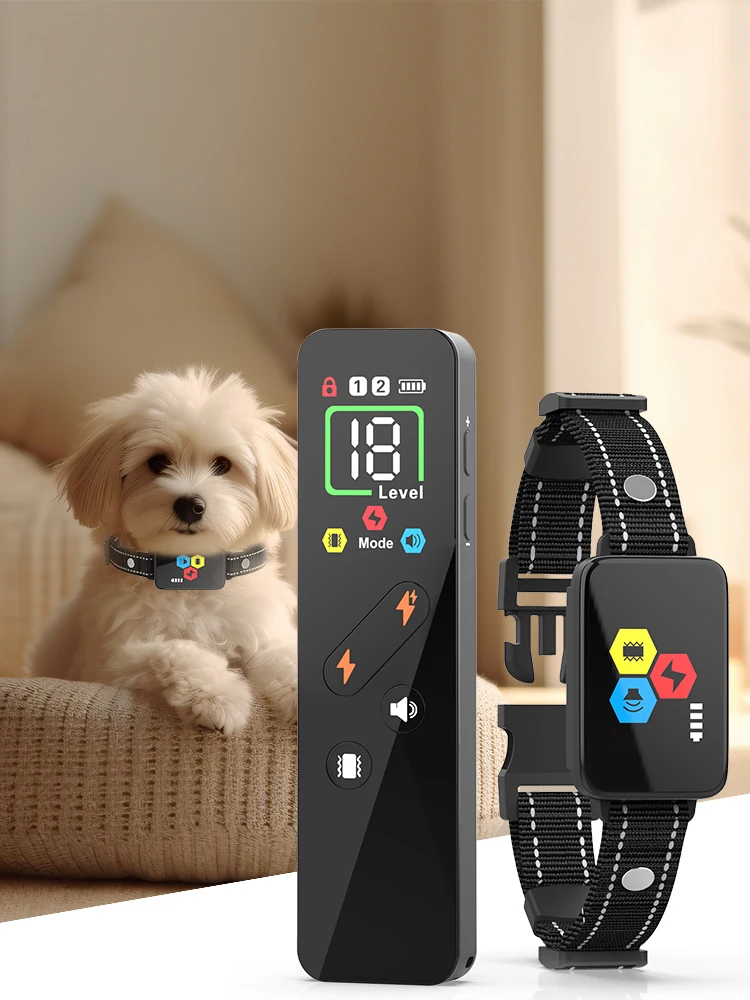 Nouveau D25T collier d'entraînement pour chien écran couleur télécommande entraîneur de chien choc Vibration arrêter de aboiement collier pour chiens de toutes tailles