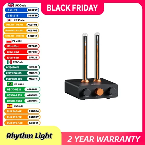 Fosi Audio Visualizador, Ritmo Musical Luz Ambiental Escritorio RGB Monitor de Computadora Barra de Luz Ritmo de Música LED Lámpara de Ambiente de Ritmo