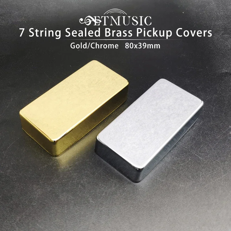 

10Pcs 7 String Sealed Brass 80x39mm Pickup Covers /Lid/Shell/Top for Electric Guitar/Metal Guitar Humbucker Covers Gold/Chrome