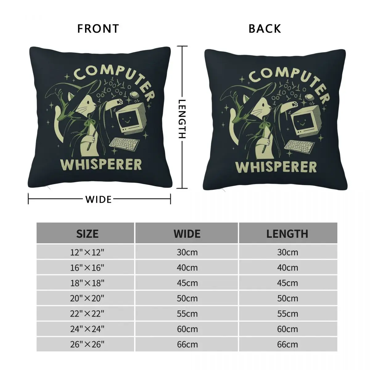 Computer Whisperer Funny Cat Square Pillowcase Polyester Linen Velvet Pattern Decorative Throw Pillow Room Cushion Cover 45x45