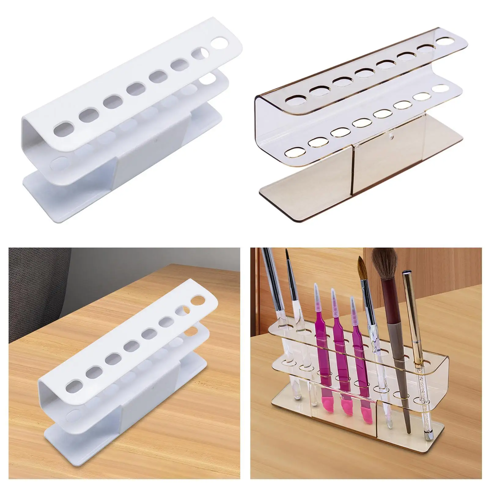 Tweezer Holder Stand Eyelash Extension Tools Storage Holder ,Transparent ,8 Hole Display Rack ,for Salon , Table,home