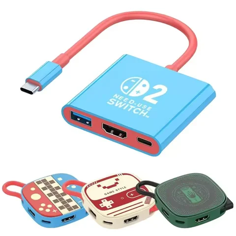 Switch 2 Dock HDMI 4K USB 3.0 Hub Adapter USB Splitter TV Portable…