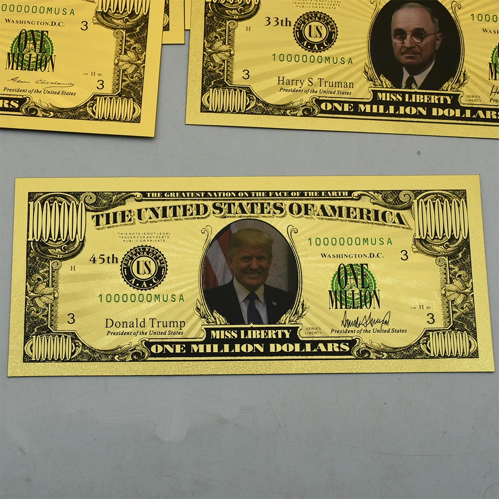 46 개/대 미국 46 대통령 금 지폐 바이든 루즈벨트 100만 달러 컬렉션 휴일 선물 - AliExpress