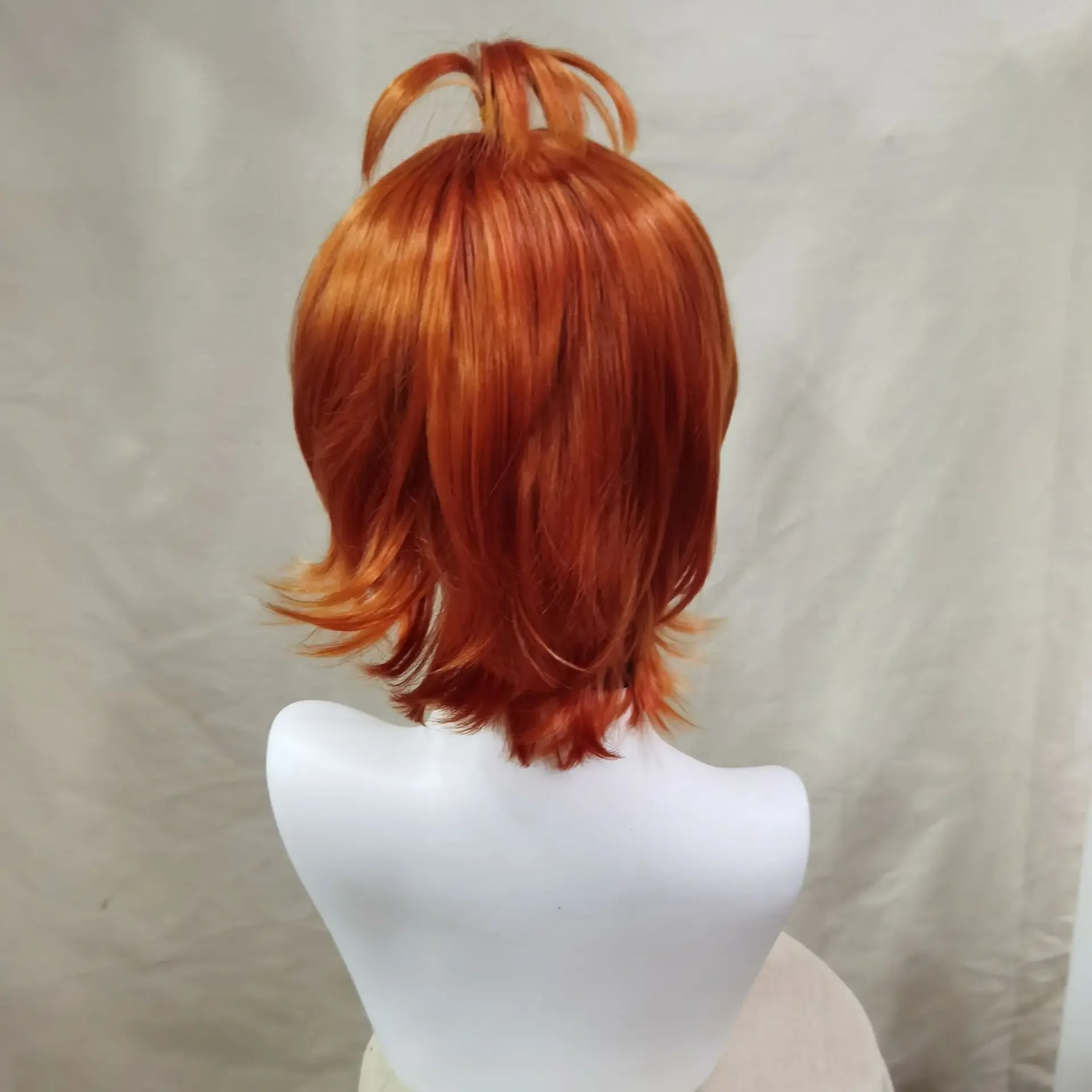 Ansiedade dentro para fora 2 peruca cosplay laranja cabelo curto cabelo reto com franja para homem anime cos perfeito para festa de halloween