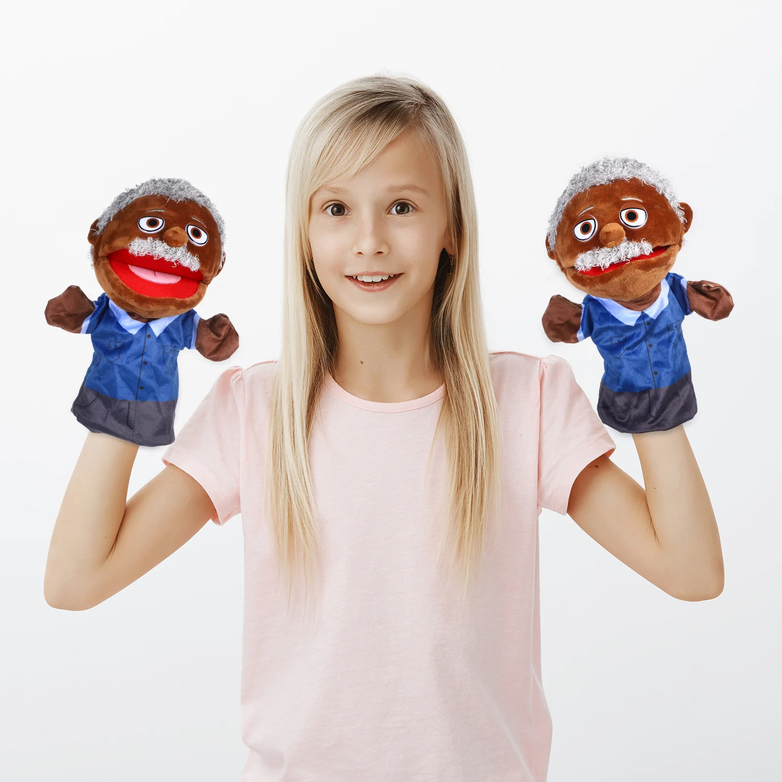 Marionnette à main créative et éducative, 1 pièce, pour narration de fées, jeu de simulation, figurine réaliste pour membre de la famille, main confortable et portable