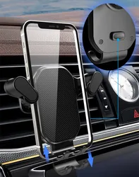 Gravity Car Phone Holder Air Vent Clip Mount Mobile Cell Phone Stand In Car GPS Support For iPhone 13 12Pro Xiaomi Samsung Phone