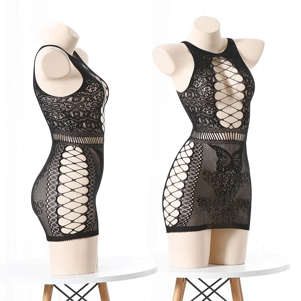 

Women Underwear Fishnet Hollow Out Mesh Net Costumes Sexy Lingerie Sets Fashion Slim Dresses Party Cosplay Nightgown Sleepwear