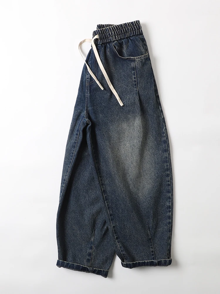 

Retro Waed Loose Wide Leg Men's Jeans Cone ape Dad Pants Trendy Long Trousers Spring Season Casual Straight Cut Denim