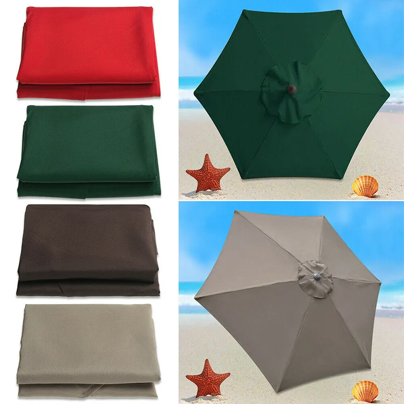 Parasol Patio Umbrella Replaceable Cloth Beach Canopy Summer Outdoor Garden Uv Protection Sunshade Umbrella Top Cloth 6/8 Ribs