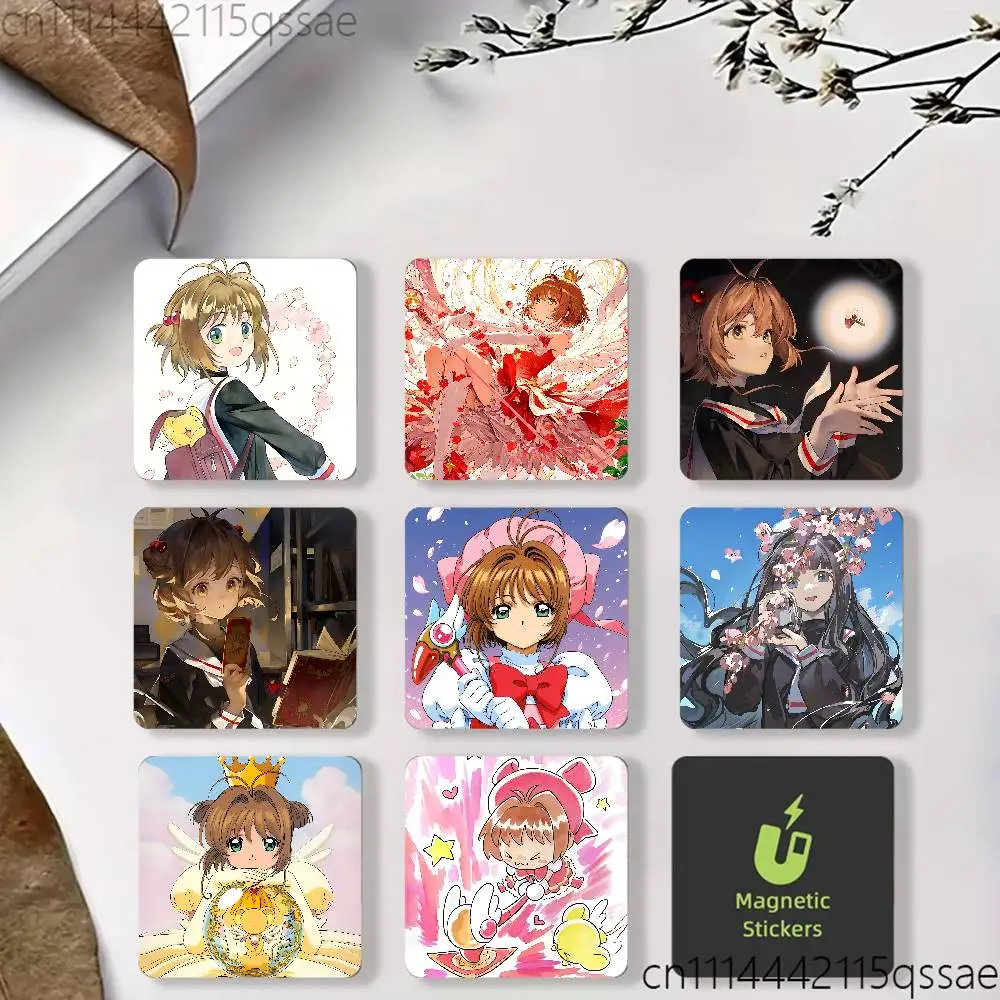 Anime FOR Cardcaptor Sakura Acrylic Refrigerator Magnets Square Sticker Kitchen Office Decor Creative Birthday Craft Gift