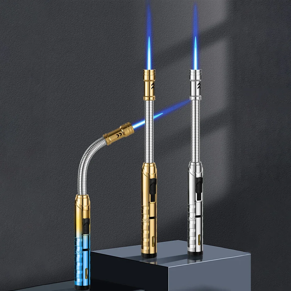 

2Pcs Hose Kitchen Gas Lighter Bendable Candle Gas Stove Cigar Lighter Windproof Butane Welding Gun Outdoor BBQ Ignition Tool