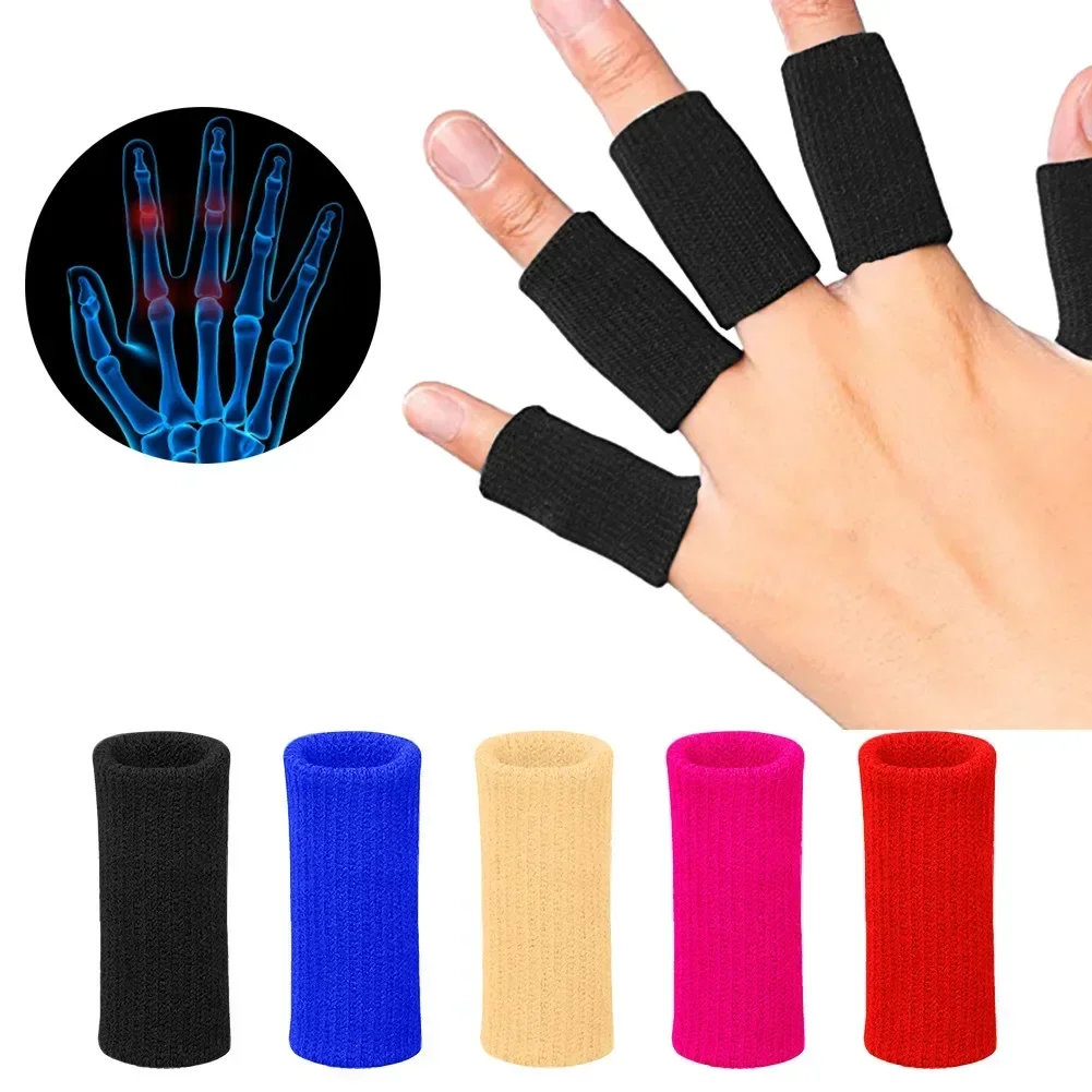 

10PCS Finger Protection Arthritis Support Thumb Brace Protector Finger Guard Fitness Sport Basketball Gym Elastic Finger Sleeves