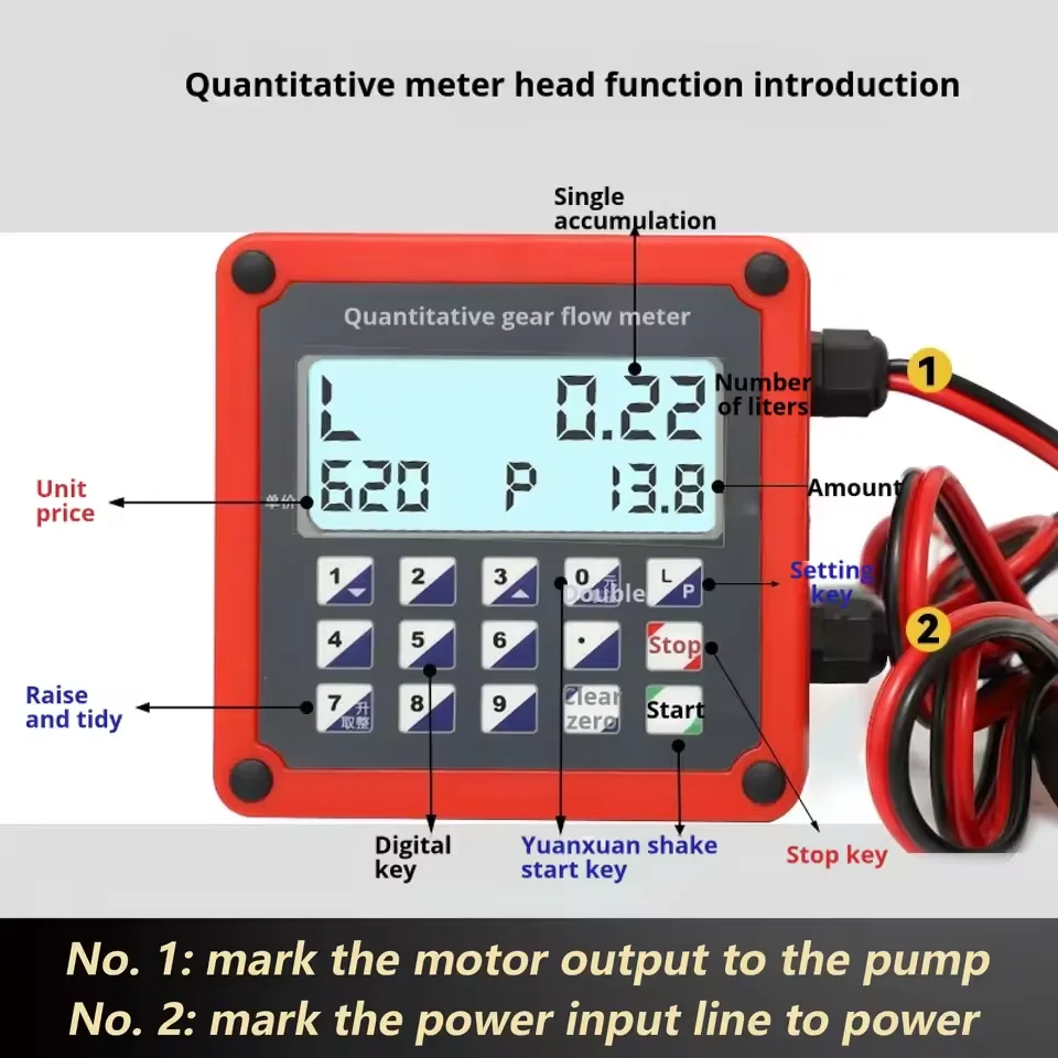 1inch/1.5inch/2inch Quantitative Oval Gear Flow Meter 12V/24V/220V High Precision Electronic Flowmeter for Fuel Diesel Gasoline