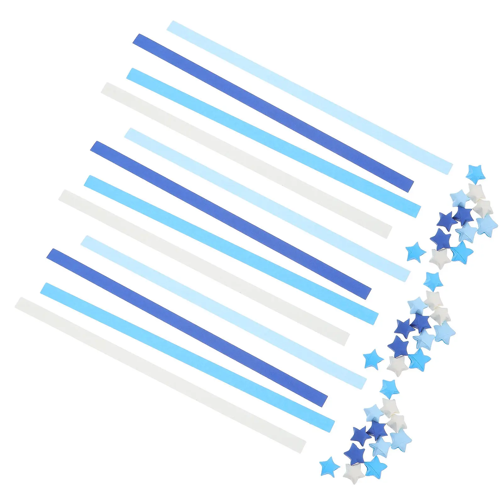 

Градиентные цветные звездочки оригами: миниатюрные бумажные полоски для создания китайских звезд ручной работы