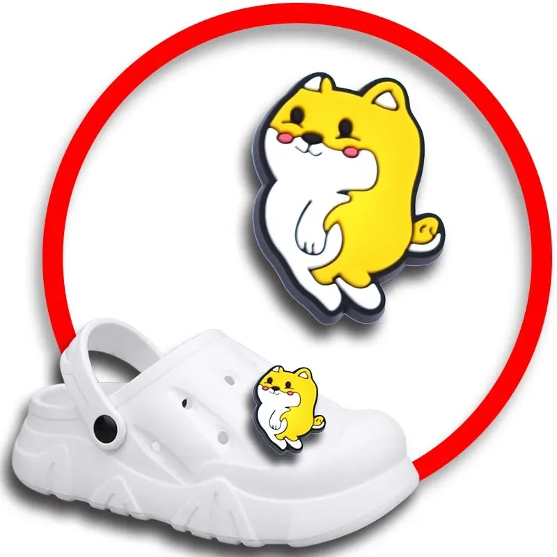 Corgi Encantos da Sapata para Sandálias Crocs, Mulheres Tamancos Pins, Sapatos Decorações Acessório, Emblemas Masculinos, Meninos, Meninas, Crianças