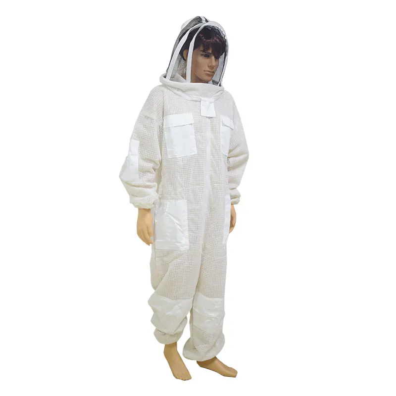 3-layer Breathable Ultra Breeze Ventilated Vented Professional Bee Suit with Veil Safety Veil Hat Dress All Body Beekeeping Gear