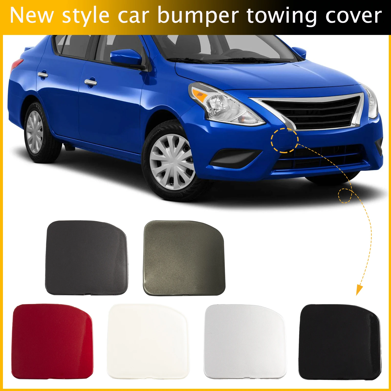 

Front Bumper Tow Hook Cap Towing Eye Cover For Nissan Versa Sedan 2015-2018 622A0-9KM0H 622A09KM0H Car Accessories
