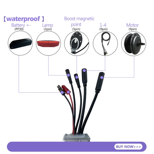 Imagen 2 del producto Controlador de bicicleta eléctrica sin escobillas, Panel LCD de 250W-750W, Scooter EN06 S830 S866 JN, 15A, 25A, enchufe WP, onda cuadrada GD06