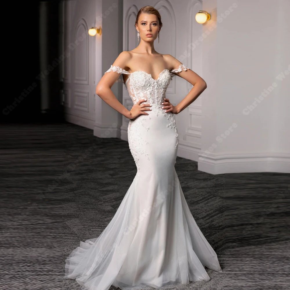 

Sweetheart Collar Women Bridal Gowns Shining Mermaid Wedding Dresses Formal Elegant Engagement Banquet Vestidos De Novias 2024