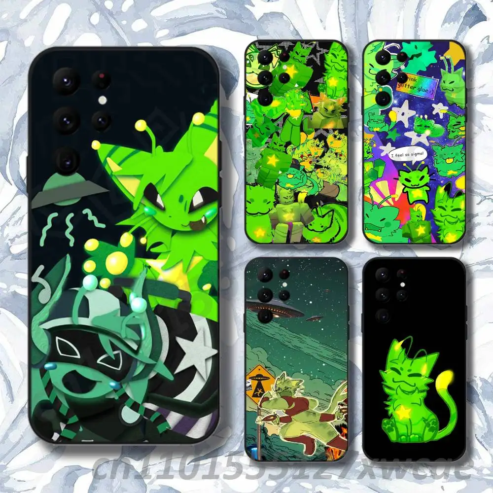 Cute G-GnarpyS Cat Phone Case For Samsung S10,S21,FE,S21 ,S26,S25,S24,S23,Ultra,S9,S22,Plus Black Shockproof TPU