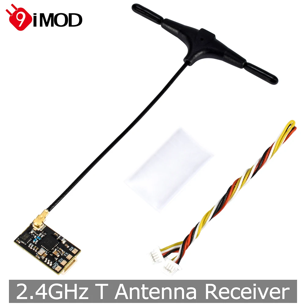

9IMOD 2.4GHz Receiver ELRS Receiver 2.4GHz T Antenna Receiver Low-latency Module Nano Receiver for FPV Race and Long Range FPV