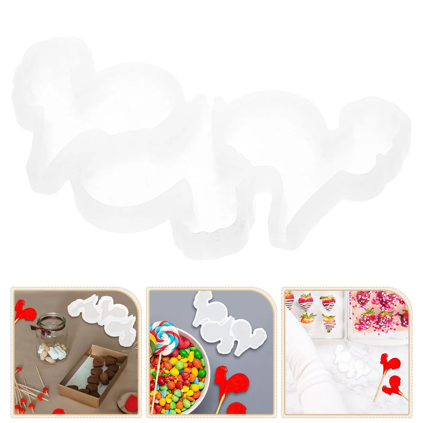 2Pcs Chocolate Molds Rooster Design Silicone Mold for DIY Ch
