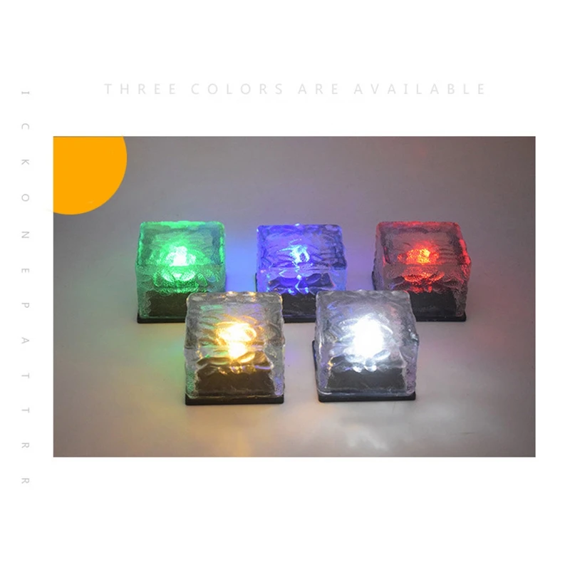 

3 Pack Solar Glass Brick Lights Ice Square Lights Outdoor Waterproof LED Light Buried Light For Garden Yard