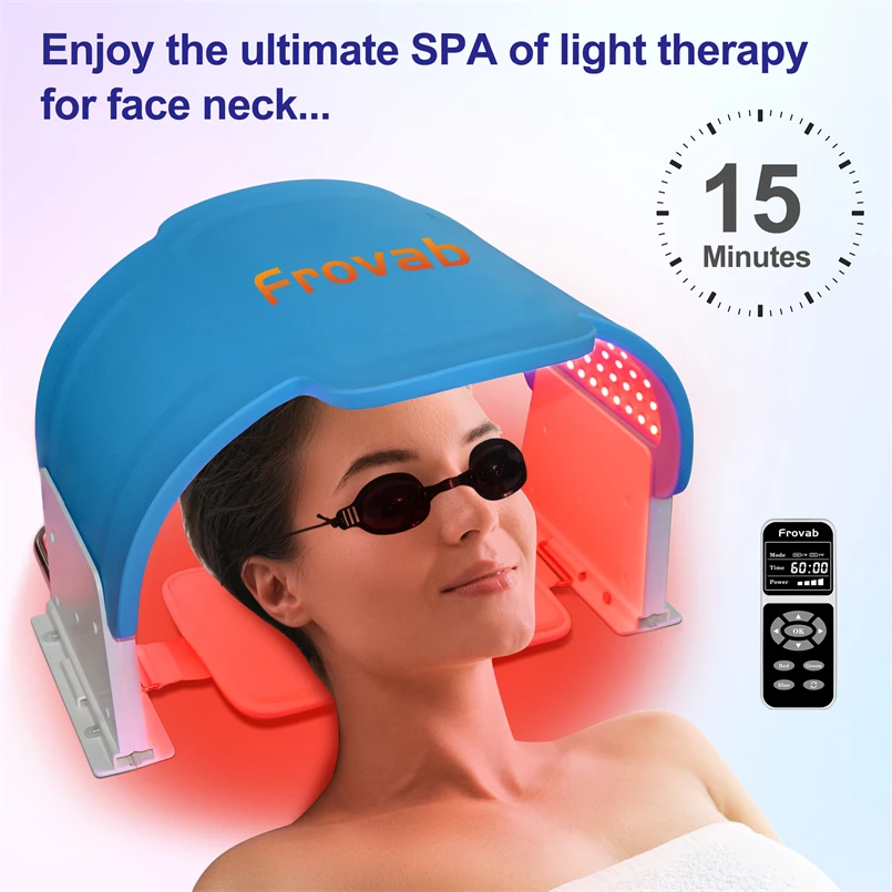 Blauw Rood Led Licht Masker Fototherapie Gezichts Led Verwijdering Led Gezicht En Nek Masker Lichttherapie Full Face Fototherapie Huidverzorging